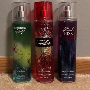 Bath and Body Works three fragrance mists